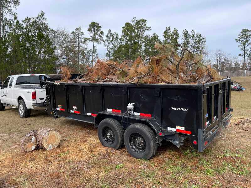 dump trailer full of yard debris from a residential customer in Augusta Georgia